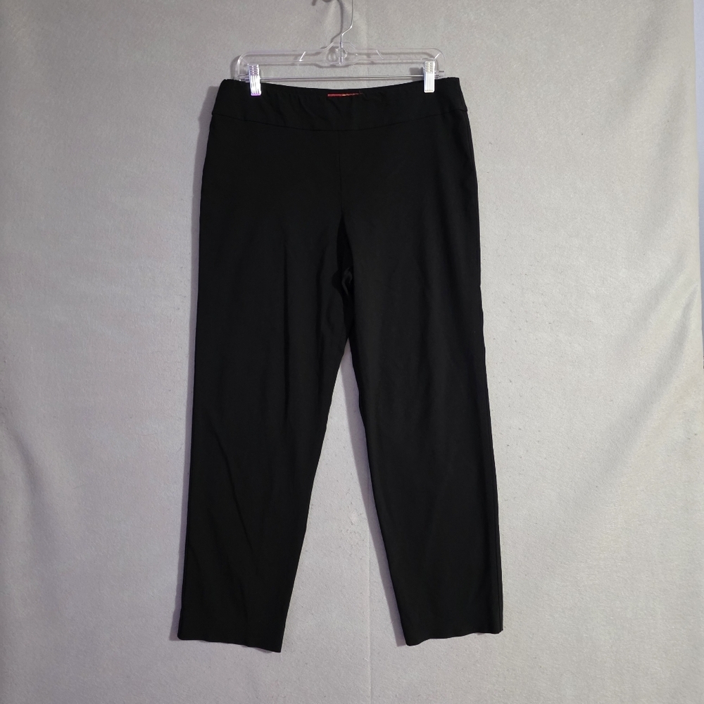 Krazy Larry Womens Black High Rise Pull On Ankle Pants Usa Size 12